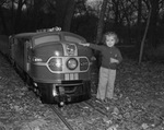 Nancy Smith by children's train at Forest Park by W. D. Smith