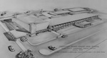 Drawing of proposed Junior-Senior High School for Ector County Independent School District, Odessa, Texas by W. D. Smith and Wilson & Patterson (Architects)