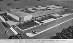 Drawing of proposed Junior-Senior High School for Ector County Independent School District, Odessa, Texas by W. D. Smith and Wilson & Patterson (Architects)