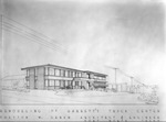 Remodelling of Garrett's Truck Center (drawing of building) by W. D. Smith