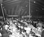 Carling Brewery groundbreaking guests seated at tables under big tent