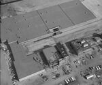 Aerial view of construction of the Carling Brewery