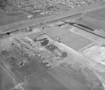 Aerial view of construction of the Carling Brewery