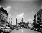 Looking north on Main Street, Fort Worth, toward Tarrant County Courthouse