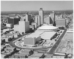 An aerial of Tarrant County Convention Center, Fort Worth, Texas