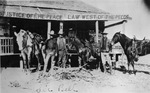 Texas Rangers at Judge Roy Bean's Jersey Lilly saloon and Justice of the Peace court in Langtry, Texas