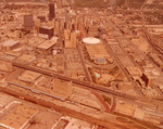 Aerial of Fort Worth, Texas looking northeast, showing Tarrant County Convention Center