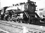 Old railroad locomotive, Engine 554