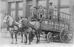 A horse drawn wagon for Binyon Transfer & Storage Company, Fort Worth, Texas