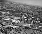 An aerial of Swift & Company and stockyards