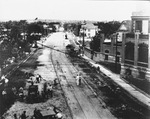 Street pavers paving West 7th Street, Fort Worth, Texas by W. D. Smith Commercial Photography