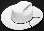 Photograph of a straw cowboy hat with a cattleman crown by W. D. Smith