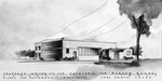 Architectural drawing of a proposed auditorium and cafeteria for Parker School by W. D. Smith