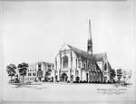 Photograph of a drawing of Broadway Baptist Church by Wyatt C. Hedrick by W. D. Smith and Wyatt C. Hedrick