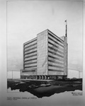 Photograph of a drawing of First National Bank of Temple by Wyatt C. Hedrick by W. D. Smith and Wyatt C. Hedrick