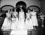 The bride posing with her wedding attendants by W. D. Smith