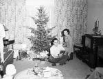 Mr. and Mrs. Gordon Smith sitting by Christmas tree by W. D. Smith