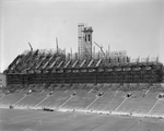 Texas Christian University Stadium, under construction by W. D. Smith