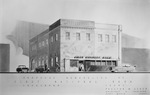 Proposed remodeling of Jacksboro's First National Bank (drawing) by W. D. Smith and Preston M. Geren