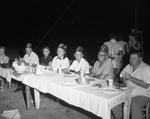 Moslah Shriners, group at picnic table by W. D. Smith