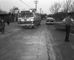 Car accident at Hightower and East 1st Streets between bus, Baker Brothers Truck and a motorcycle by W. D. Smith