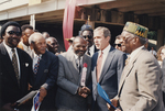 William Blair, Jr., Reverend S. C. Nash, Sr., and Texas Governor George W. Bush