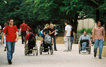 Campus Scene Wheelchairs by University Photographer