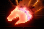 Firework Display of UTA Mavrick Logo by University Photographer