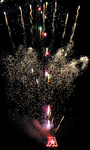 Fireworks and UT Arlington Logo by University Photographer