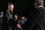 Student at graduation ceremony by University Photographer