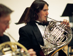 Student Playing French Horn by University Photographer