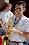 Student Playing Saxophone by University Photographer