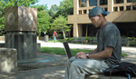 Student Using Laptop by University Photographer