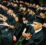 students at graduation ceremony by University Photographer