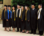 Students at graduation ceremony by University Photographer