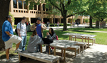 Students Talking Outdoors by University Photographer