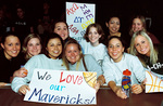 Students With Mavericks Sign by University Photographer